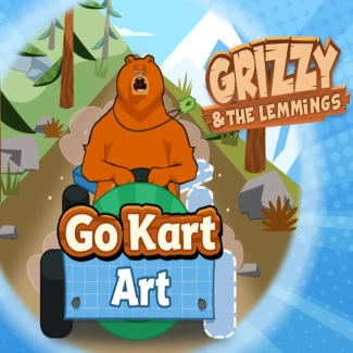 Grizzy & the Lemmings:: Go Kart Art Game